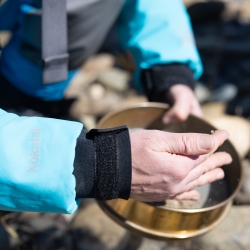 Holding Sediment Sieve in the hand